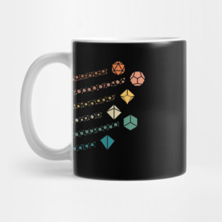 Polyhedral Dice with Retro Dice Trails Tabletop RPG Mug