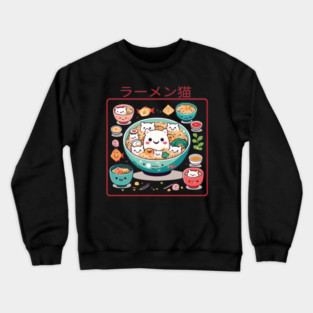 Ramen and cats Crewneck Sweatshirt