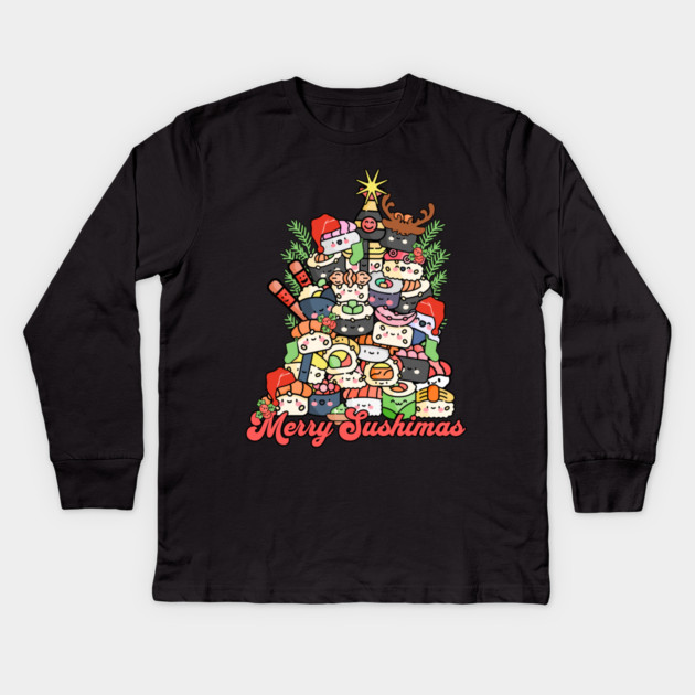 Merry Sushimas Sushi Christmas Kids Long Sleeve T-Shirt by HolidayBug