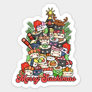 Merry Sushimas Sushi Christmas Sticker
