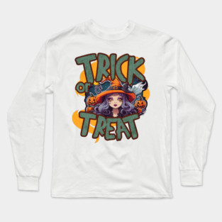 Trick Or Treat Witch Long Sleeve T-Shirt
