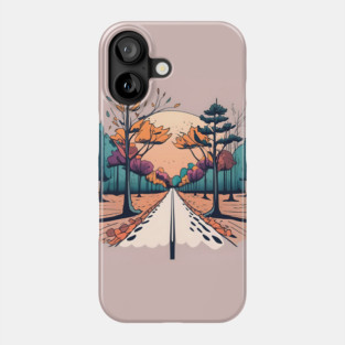 Autumn Forest Minimalistic Drawing Phone Case
