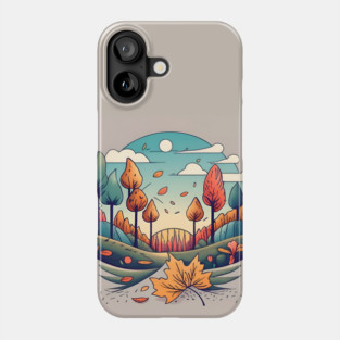 Autumn Forest Minimalistic Drawing Phone Case