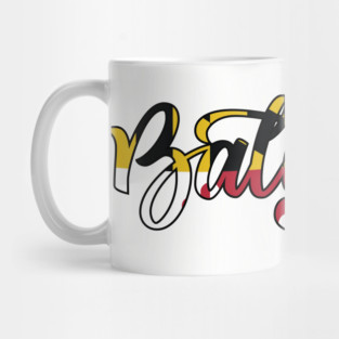 Baltimore Maryland Flag Script Mug