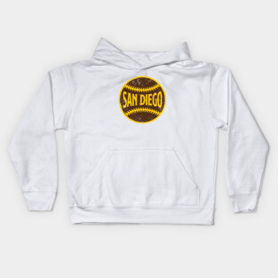 San Diego Retro Baseball - White Kids Hoodie