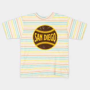 San Diego Retro Baseball - White Kids T-Shirt