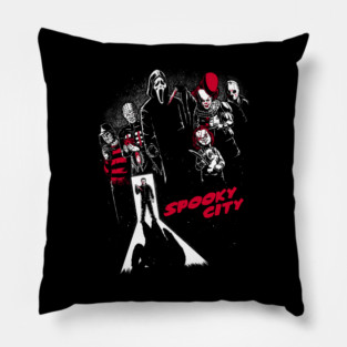 Spooky City - Horror Movie Poster Pillow