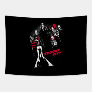 Spooky City - Horror Movie Poster Tapestry