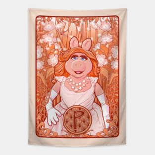 La Miss Piggy (with Dandelions) Tapestry