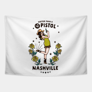 Funny Vintage Nashville, Tennessee Country Cowgirl Tapestry
