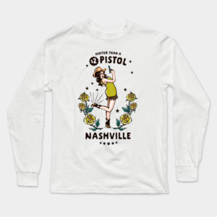 Funny Vintage Nashville, Tennessee Country Cowgirl Long Sleeve T-Shirt