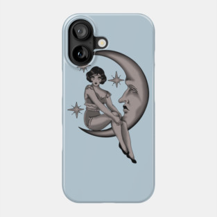 Tattoo Woman on the Moon Phone Case