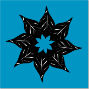 black flower Posters and Art