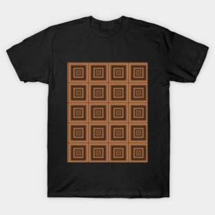 Milk Chocolate Bar Square Pattern T-Shirt