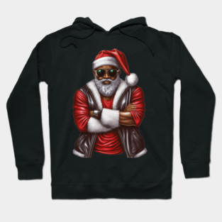 Cool Black Santa, African American Santa Hoodie