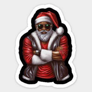 Cool Black Santa, African American Santa Magnet