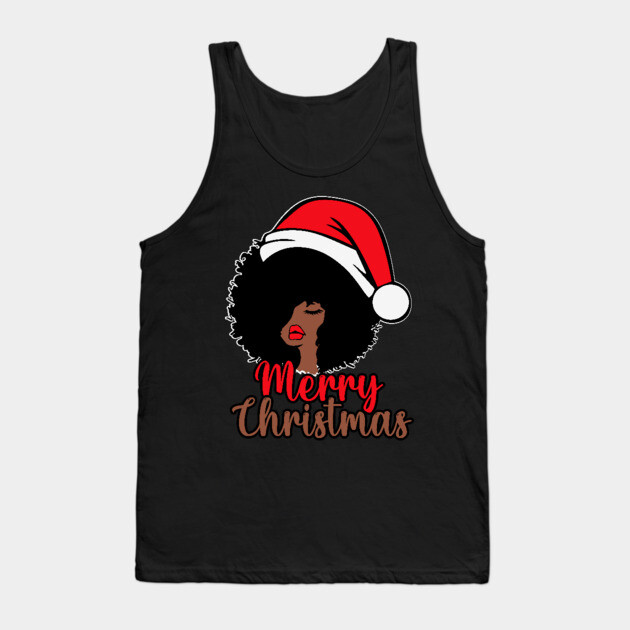 Merry Christmas, Black Woman Santa, Black Mrs Santa Claus Tank Top by UrbanLifeApparel