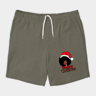 Merry Christmas, Black Woman Santa, Black Mrs Santa Claus Shorts