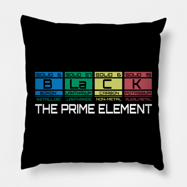Black The Prime Element Pillow by UrbanLifeApparel