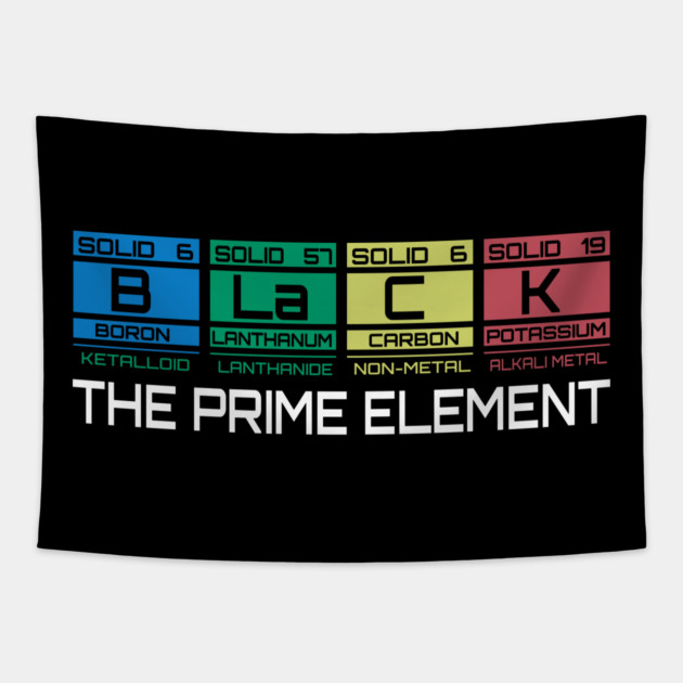 Black The Prime Element Tapestry by UrbanLifeApparel
