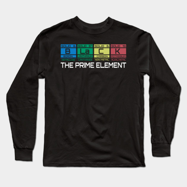 Black The Prime Element Long Sleeve T-Shirt by UrbanLifeApparel