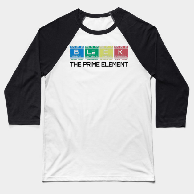 Black The Prime Element Baseball T-Shirt by UrbanLifeApparel