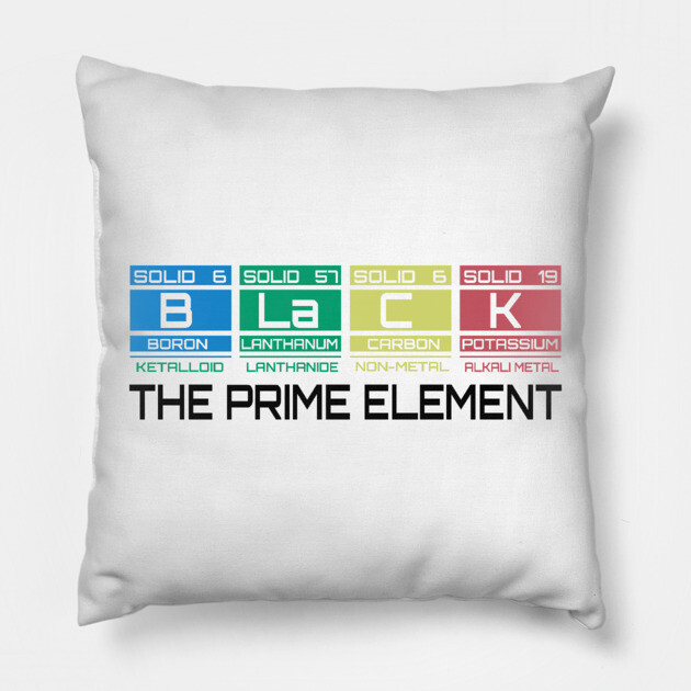 Black The Prime Element Pillow by UrbanLifeApparel