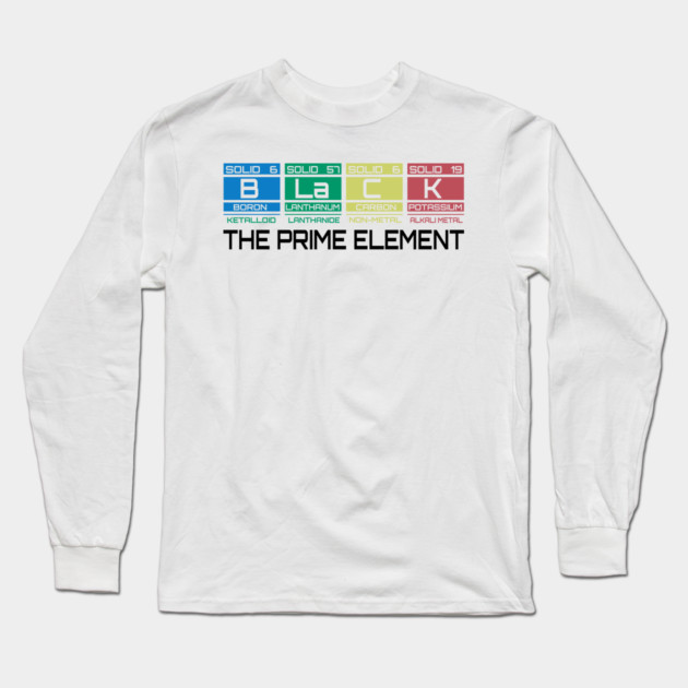 Black The Prime Element Long Sleeve T-Shirt by UrbanLifeApparel