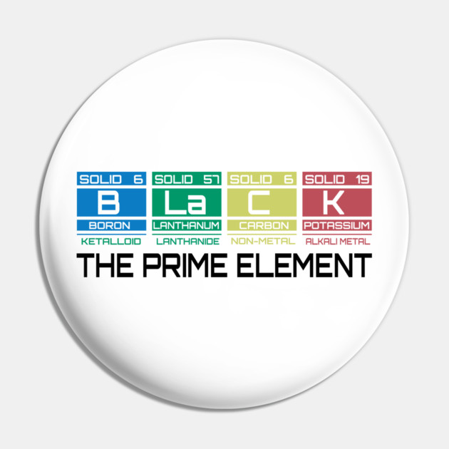 Black The Prime Element Pin by UrbanLifeApparel
