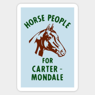 Jimmy Carter Retro Political Campaign Button Horse People For Carter & Mondale Magnet