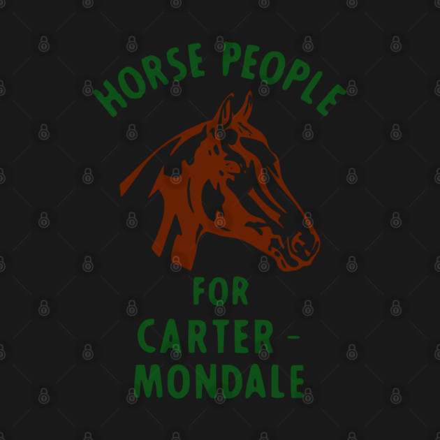 Jimmy Carter Retro Political Campaign Button Horse People For Carter & Mondale by Yesteeyear