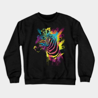 Zebra Splatters Crewneck Sweatshirt