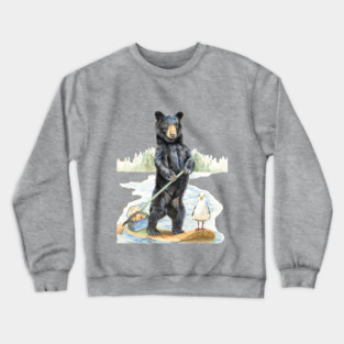 paddle board bear Crewneck Sweatshirt