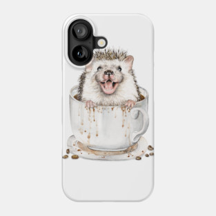 hedgehog in coffee Phone Case