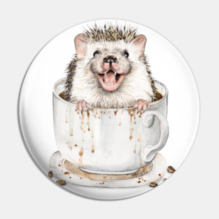 hedgehog in coffee Pin