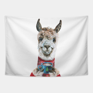 Christmas Llama Tapestry