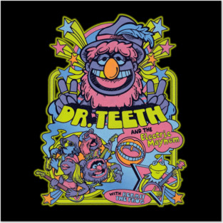 muppets dr teeth and the electric mayhem with kermit Posters and Art