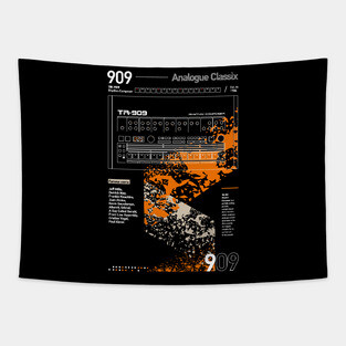 909 Classix Outline Orange Tapestry