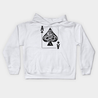 Skull and Snake Ace of Spades Poker fan gift Kids Hoodie