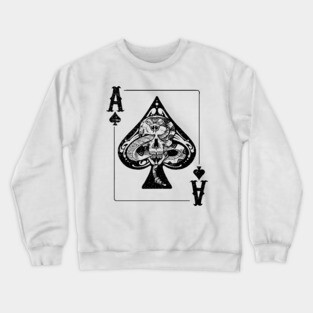 Skull and Snake Ace of Spades Poker fan gift Crewneck Sweatshirt