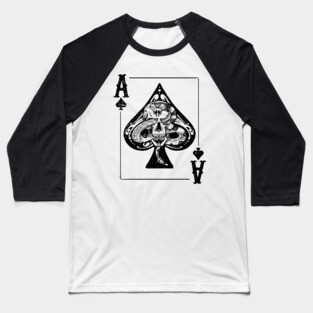 Skull and Snake Ace of Spades Poker fan gift Baseball T-Shirt