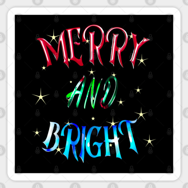 Merry and Bright Glitter Style Text Sticker by Luvv Designs