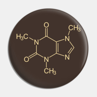Caffeine Molecule Pin