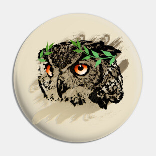 Athena Owl - Leaf Variant Pin