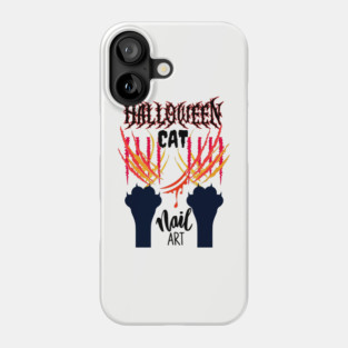 Halloween Cat Nail Art Phone Case