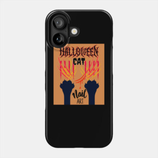 Halloween Cat Nail Art Phone Case
