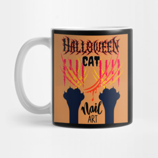 Halloween Cat Nail Art Mug