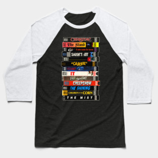 Stephen King VHS Movies Stack Baseball T-Shirt