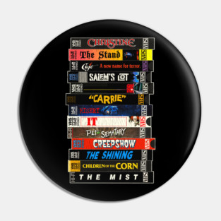 Stephen King VHS Movies Stack Pin