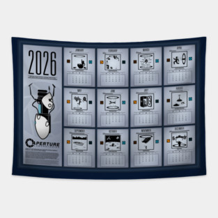 Portal-Creation Gun 2026 Calendar Tapestry